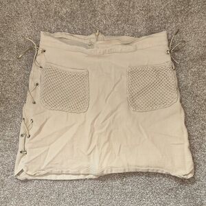 Chic Lace-Up Mini Skirt in Cream